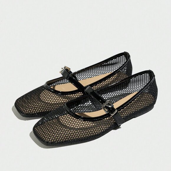 Black Elegant Women's Ballet Flats - Picture 4 of 7